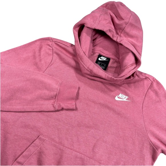 Nike Tops - Nike‎ Sportswear Essential Womens Pink Funnel Neck Fleece Pullover Hoodie Size S